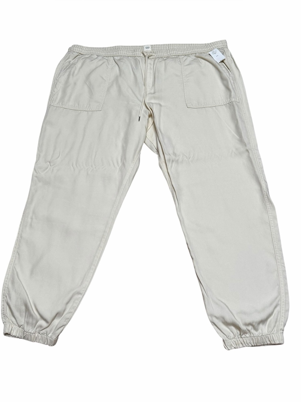 NWT Gap TENCEL Utility Joggers XXL Off White Pull On Pants #464564
